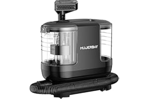 MUJERBAY Carpet Cleaner, Compact & Powerful Upholstery Cleaner Machine,Portable Spot with 360°Wheels Shampooer, 1.3-inch Deep Stain Small Rug Cleaner for Car, Stairs, Couches