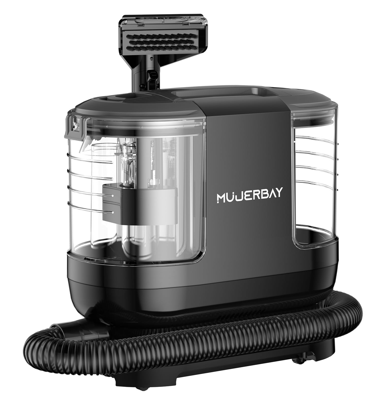 Photo 1 of **NON FUNCTIONAL** MUJERBAY Miniboo Carpet Cleaner, Compact & Powerful Upholstery Cleaner Machine,Portable Spot with 360°Wheels, 1.3-inch Deep Stain Small Rug Cleaner for Car, Stairs, Couches. Black