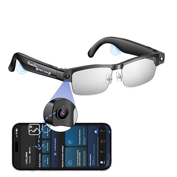 DORMIRO CAMERA GLASSES, SMART GLASSES WITH HIDDEN CAMERA...