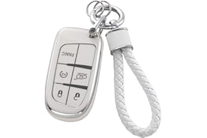 YO&YOYE for Jeep Key Fob Cover with Keychain, Soft TPU Key Case Protection Fit for Jeep Grand Cherokee Renegade Wrangler Patriot Grand Commander