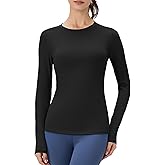 SPVISE Long Sleeve Compression Shirts for Women Workout Tops Cool Dry Breathable Yoga Running Hiking T-Shirt Fitted Basic Top