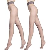 Ms.Myland 2 Pairs Women's Sheer Tights 8D Ultra Thin Soft Nylon Regular Panty Multicolour High Sheer Anti-slid Pantyhose
