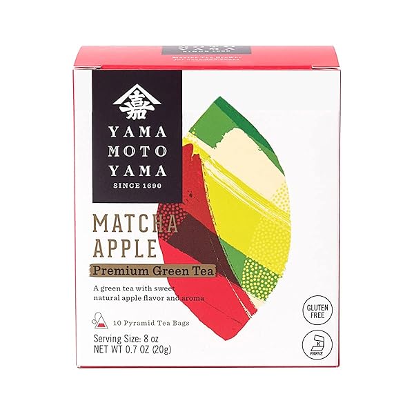 YAMAMOTOYAMA MATCHA APPLE PYRAMID GREEN TEA BAG, 10 CT.