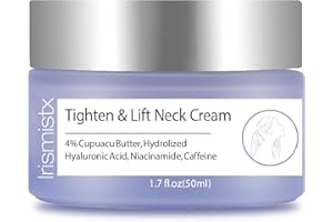 Irismistx Tighten and Lift Neck Firming Cream, Neck Creams for Tightening and Firming, Skin Tightening Cream for Face, Neck, Chest & Décolleté (Blue, 1.7 Fl Oz (Pack of 1))