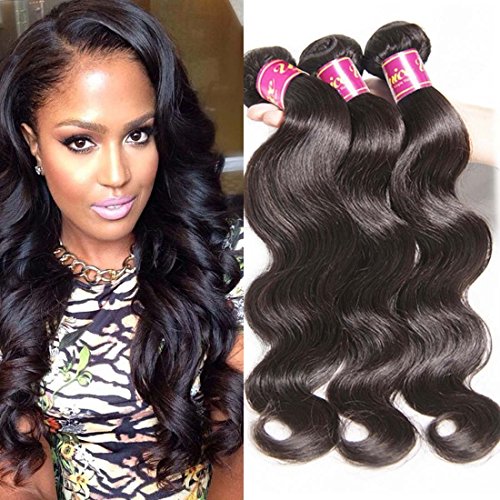 UNice Hair Brazilian Unprocessed Virgin Human Hair Weave Bundles 3pcs Body Wave Weft Extensions Natural Color 14 16 18 Inch