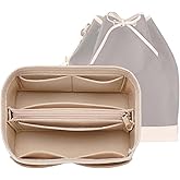 LOUKAYCCI Purse Organizer Insert for LV Noe Bucket Bags,Tote Bag Organizer with zipper insert (Large, Beige)