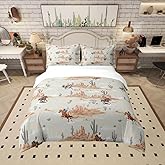 Castle Fairy Southwest Style 100% Cotton Duvet Cover Twin Rustic Farmhouse Bedding Set Desert Cactus Plant Comforter Cover Country Cowboy Cowgirl Grey Bed Sets with 1 Pillowcase(No Comforter)
