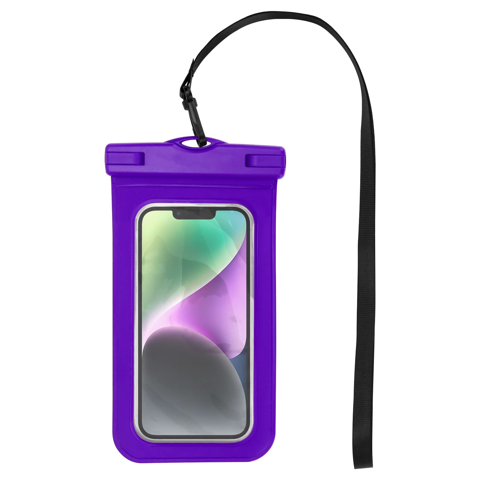 iPEAK Waterproof Phone Pouch Lanyard Underwater Mobile Case Dry Bag For Any models Fits Up to 6.8 inch Phone for Swimming Boating Fishing Snorkeling Raining Kayaking Surfing (Purple)