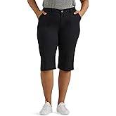 Lee Womens Plus Size Ultra Lux Comfort with Flex-to-go Utility Skimmer Capri Pant