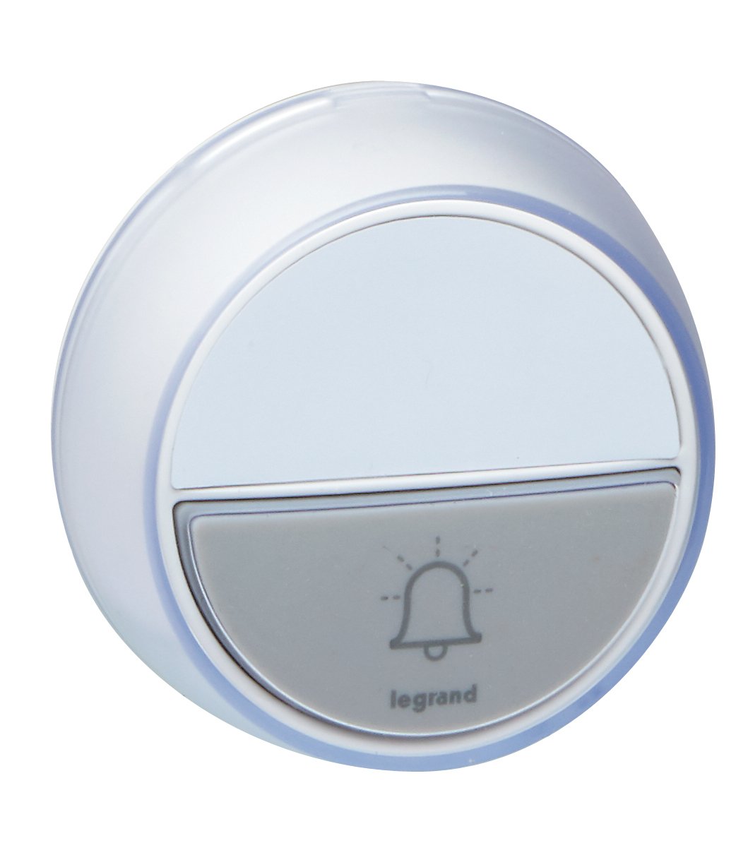 Legrand 094278 Comfort Wireless Button with LED Light Signal to Extend Comfort and Premium Wireless Bell Set, Protection Class IP44