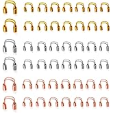COSOOF 100pcs Brass U Shape Wire Guardians, Perfect for Jewelry Making, Beading and Other DIY Crafting! Protects Wire Against Wear, Not Easy to Rust or Fade, 3 Colors: Gold, Silver, Rose Gold