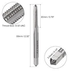 uxcell 10pcs Machine Thread Taps 8-32 UNC 2B High
