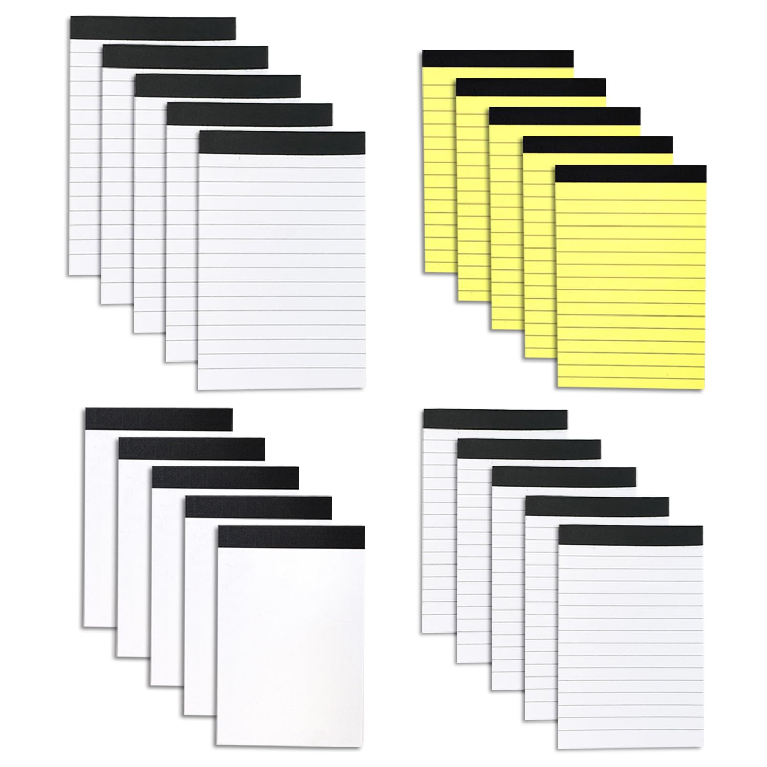 VEINARDYL 20 packs Legal Pads, 15.2x10.1 12.7x7.6cm Small Note Pads Memo Pads Bulk Notepads for Office Supplies Wide Ruled Lined Paper Blank Notepad for School