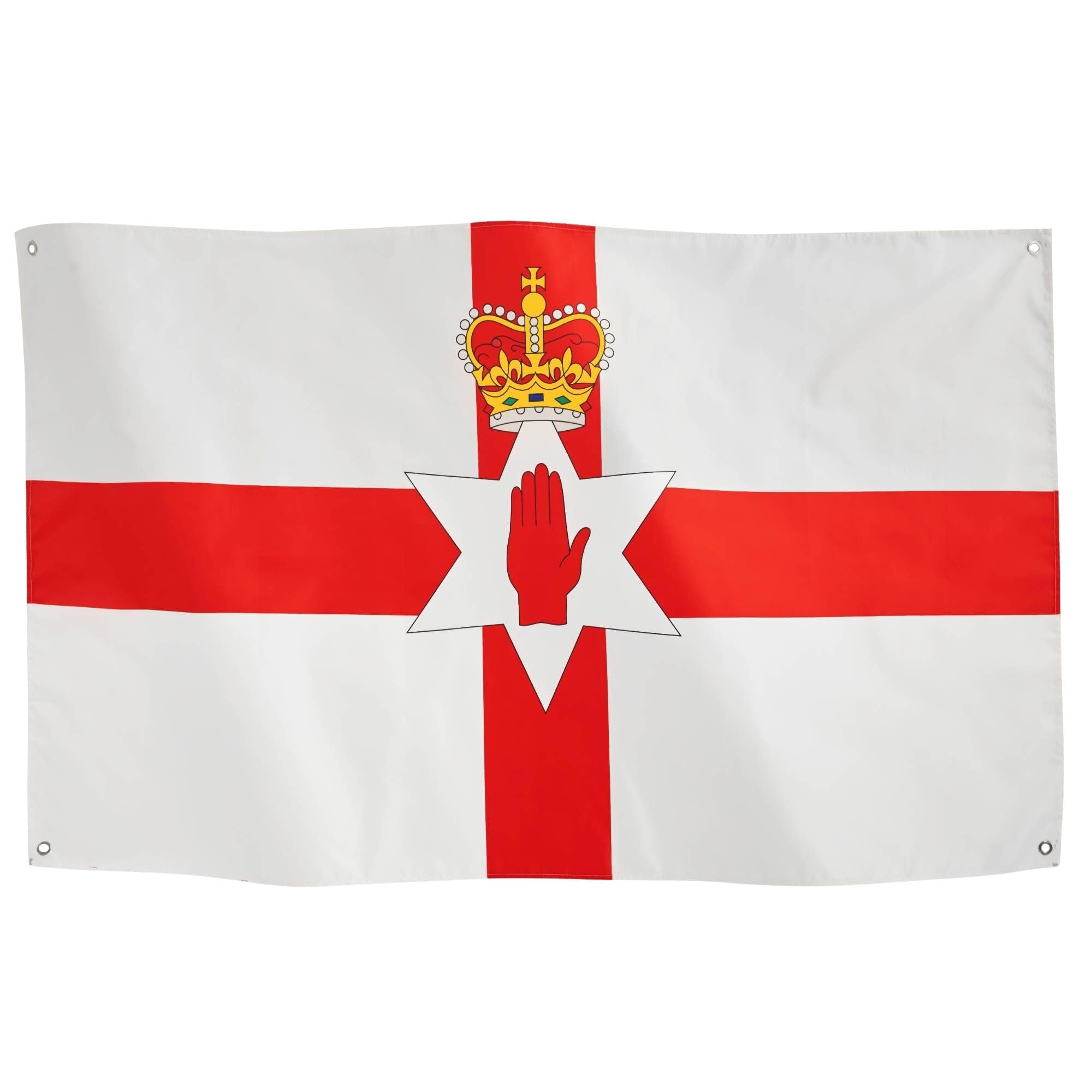 Runesol Northern Ireland National Flag 3x5ft, 91x152cm, Six Nations Rugby, Hand of Ulster Banner, 4 Grommets, Brass Eyelet in Every Corner, Irish Celebrations, Waterproof, Outside, St. Brigid's Day — image 1