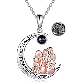 POPKIMI Sister Christmas Gifts from Sister/Brother Sisters Necklace for 2/3/ 4 Sterling Silver Sisters Fashion Jewelry for Women Friend Female Friendship Lasts Forever