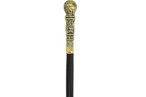 Skeleteen Antique Gold Walking Cane - Elegant Vintage Prop Stick Dress Pimp Canes Costume Accessories for All Ages