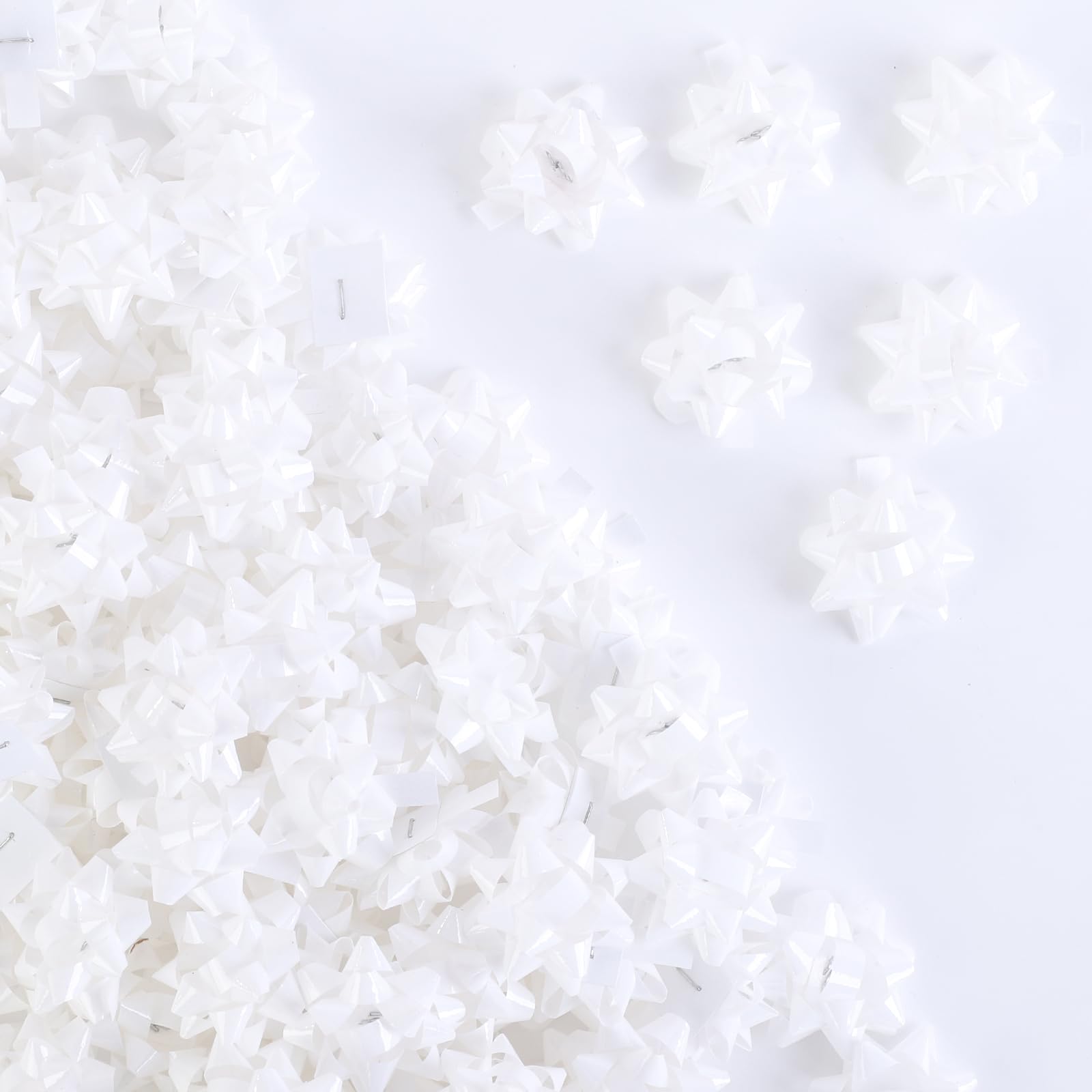 Photo 1 of 240Pcs 1IN Small Star Bows for Gift Wrapping and Presents,Multiple coClour Christmas Bows,for Parties, Birthdays, Weddings or Other Holidays. (White)