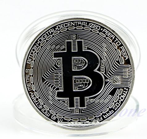 1Pc Silver Plated Bitcoin Coin Collectible BTC Coin Art Collection Gift Physical