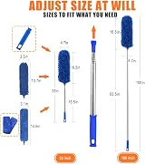 Kelursien Extendable Feather Duster 6-Piece Cleaning Kit 100 Inch Pole view 2