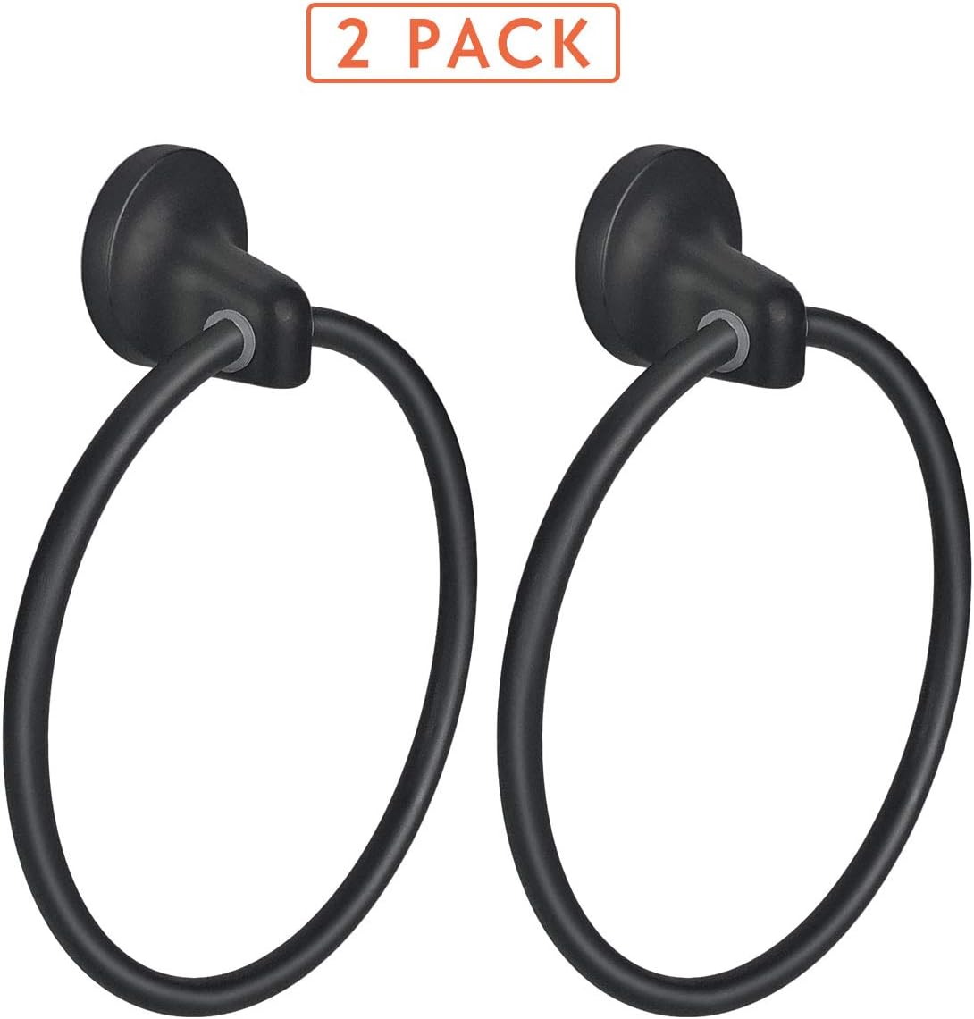 Qualward Bath Towel Ring Holder Wall Mounted Stainless Steel Hand Towel Rings Hanger for Bathroom (2 Pack): Home & Kitchen