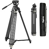 SmallRig AD-01S Video Tripod, 74" Heavy Duty Tripod with Pan and Tilt Fluid Head, Dual-Mode Quick Release Plate, Load up to 1