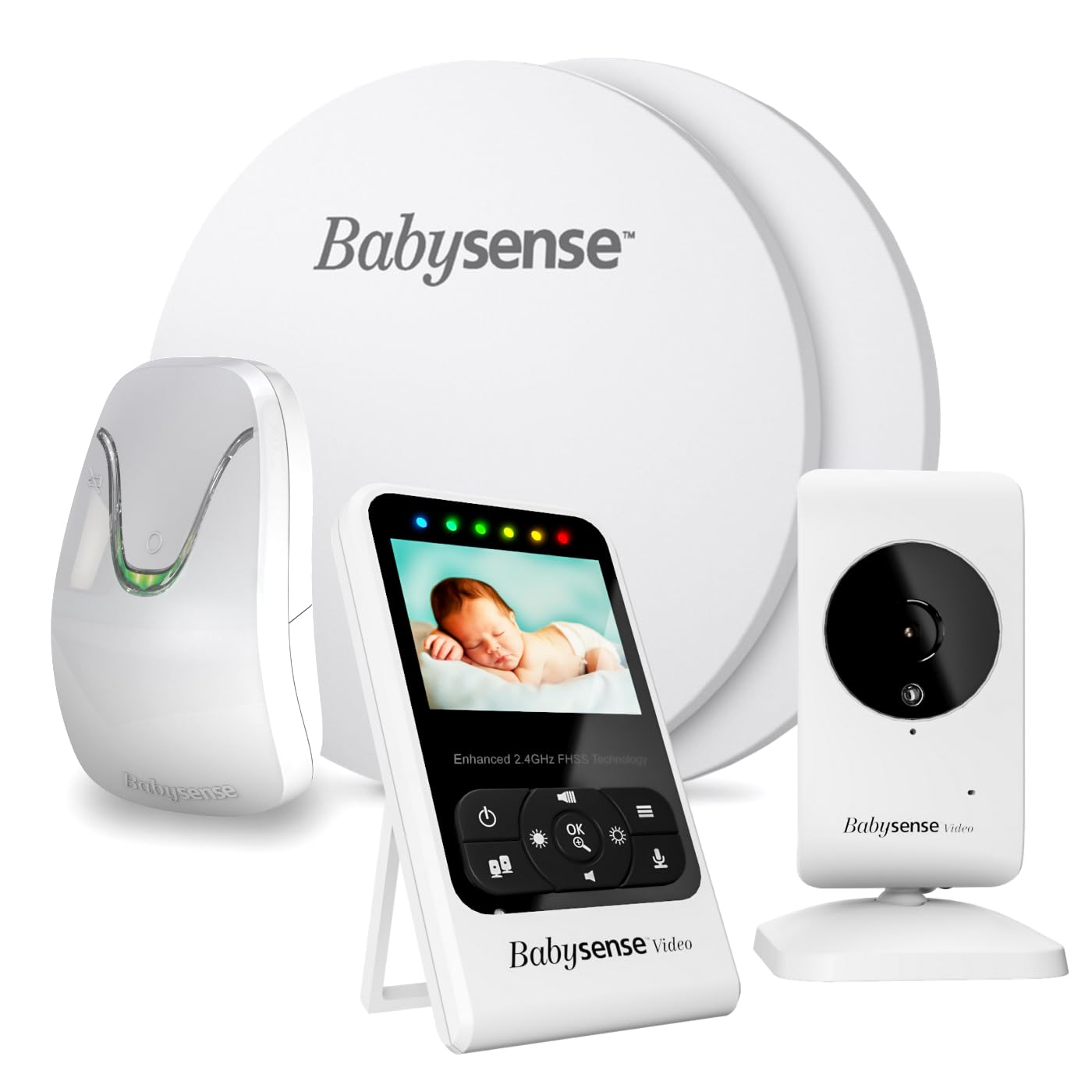 Babysense Video Baby Monitor with 2.4" Screen & Baby Movement Monitor for Home Use with Real-Time Alerts, Tracks Breathing Motion, Non-Contact, 2-in-1