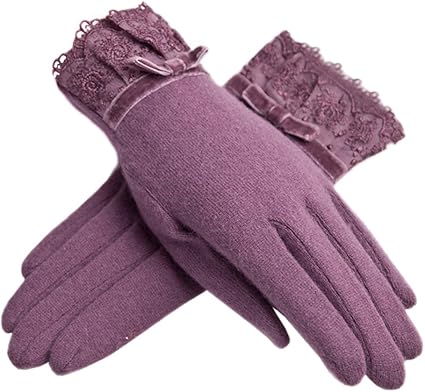 purple winter gloves