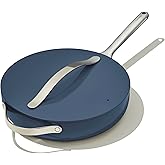Caraway Nonstick Ceramic Sauté Pan with Lid (4.5 qt, 11.8") - Non Toxic, PTFE & PFOA Free - Oven Safe & Compatible with All Stovetops (Gas, Electric & Induction) - Navy