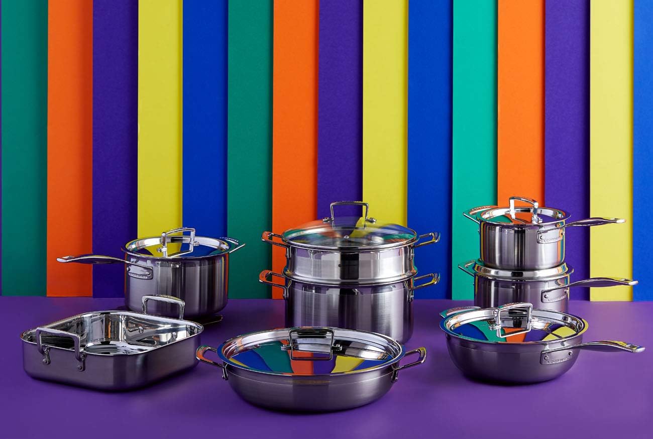 Le Creuset 3-Ply Stainless Steel Deep Casserole with Lid, 18 x 9.3 cm, 96200618001000, Silver, 2.3 Litres - Image 5