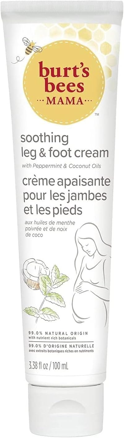 Burt's Bees Mama Soothing Leg & Foot Cream 100ml Coconut Peppermint Oil Relief