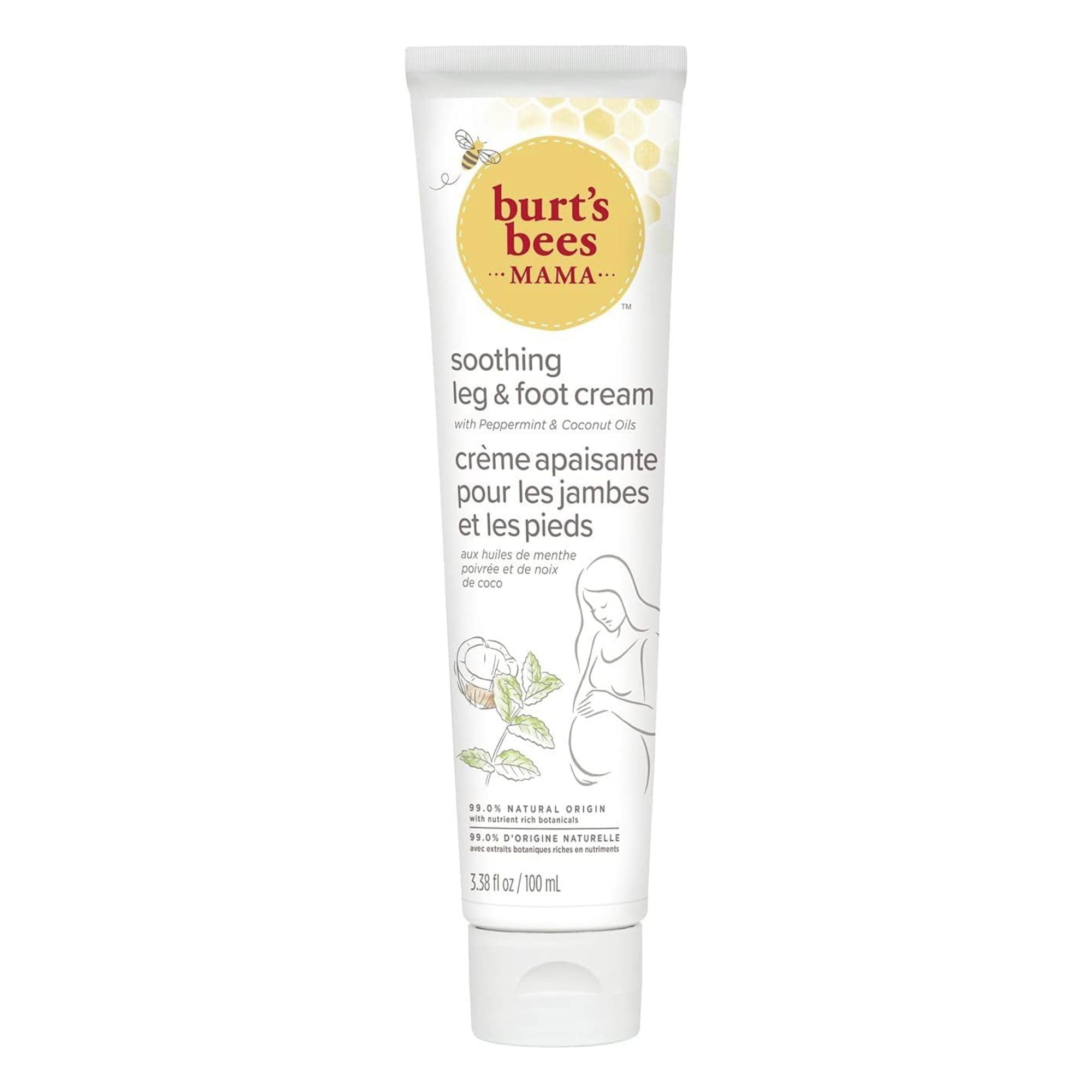 Burt's Bees Mama Soothing Leg & Foot Cream, for immediate soothing relief, with coconut and peppermint oil , 100ml