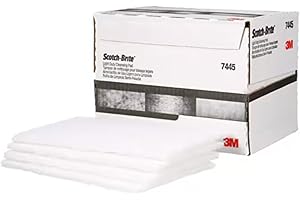 3M Scotch-Brite 7445 Light Cleansing Hand Pads, 6 in x 9 in, White, Ultra Fine Abrasive, 20 Pads/Box, Non-Scratch Pads for Delicate Cleaning & Finishing Tasks