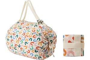 Reusable Shopping Bag, Portable Foldable Nylon Grocery Bag with Zipper, Large Capacity Luggage Bags for traveling, Camping, P