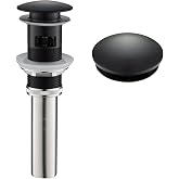 KRAUS Pop-Up Drain with Overflow in Matte Black, PU-11MB