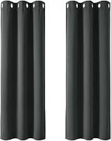 Deconovo Solid Blackout Curtains Eyelet 42 x 90 Inch Dark Grey 2 Panels