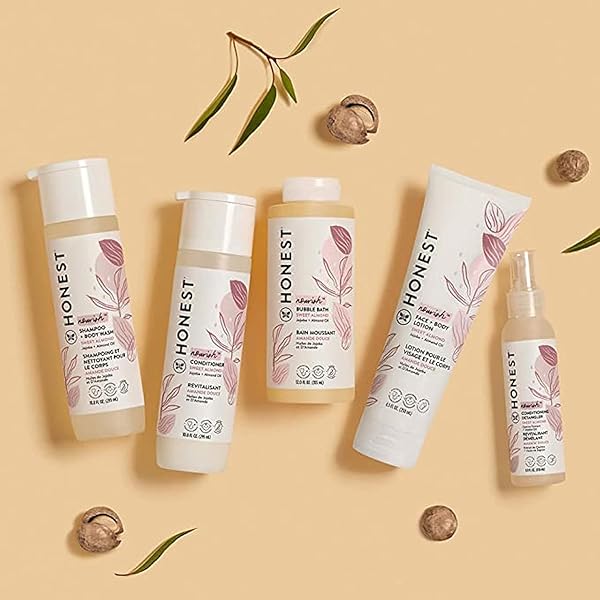 THE HONEST COMPANY SILICONE-FREE CONDITIONER | GENTLE FOR BABY | NATURALLY DERIVED, TEAR-FREE, HYPOALLERGENIC | SWEET ALMOND NOURISH, 10 FL OZ
