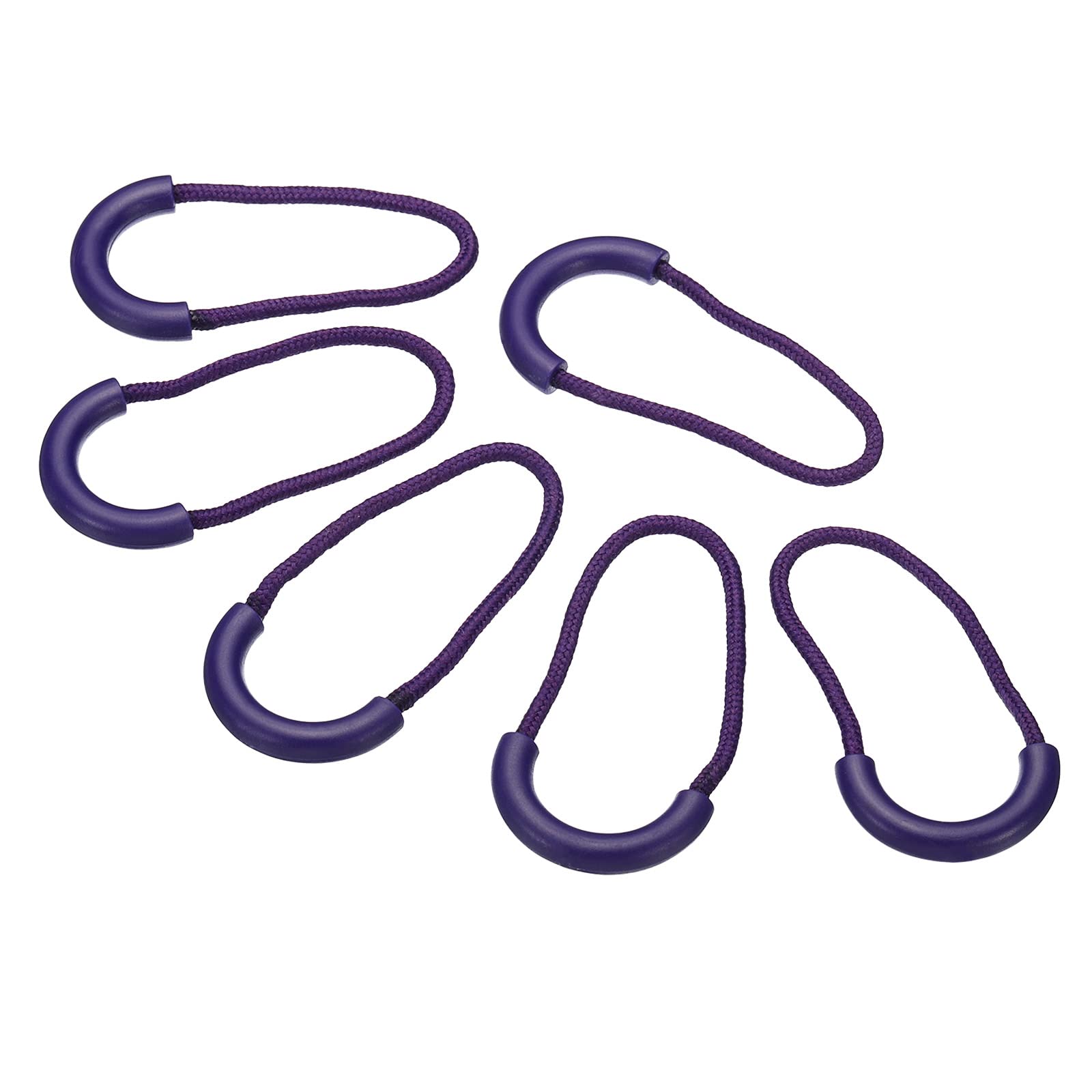 PATIKIL Zipper Pulls Replacement, 15 Pack Extension Cord Handle Plastic U-Shape Tab Tag Extender for Luggage Backpacks, Jackets, Handbags Dark Purple