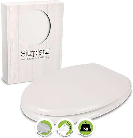 Sitzplatz Wc Sitz Venezia In Weiss Mit Metallscharnieren Und Robustem Holzkern Toilettensitz In Standard O Form Universal Mit Holz Kern Klobrille Und Klodeckel 21890 0 Amazon De Baumarkt