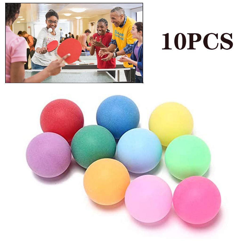 Jasinto 10PCS Ping Pong Balls Bulk, Mixed Colors 40mm 2.4g Entertainment Table Tennis Balls, Assorted Colored Tennis Balls Not suitable for Professional Athletes Practice Competition