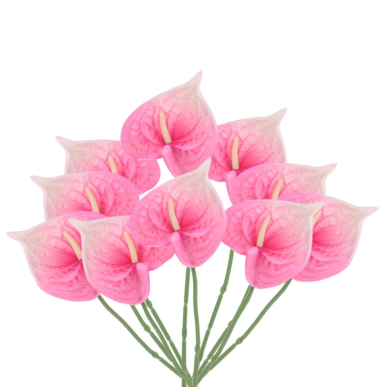 PATIKIL 13" Artificial Anthurium Lily Flowers, 10 Pack Permanent Flower Floral Arrangements Bouquet for Home Decor Bridal Wedding Festival Party, Light Pink