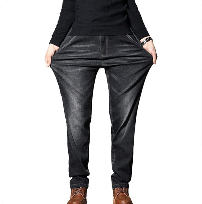 Jeans Size 48 50 52 Plus Size Washed 100% Cotton Denim Leisure Wild Jeans Men Luxury Brand Mens 