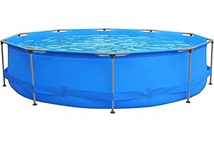 JLEISURE Avenli 12' x 30" Round Metal Framed Above Ground Outdoor Backyard Swimming Pool with Simple Quick Connection Filter Pump and 1,617 Gal Water Capacity