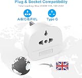Loydia 2 Pack US/EU to UK Plug Adaptor 13A Fuse Travel Converter Type view 6