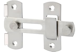 Alise Flip Latch Gate Latch,4 inch Stainless Steel Barn Door Lock,Anti-Theft Lock,Safety Door Lock for Wooden Fence, MS9001 Brushed Nickel