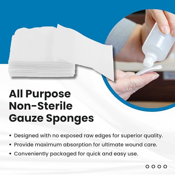 DEALMED NON-WOVEN GAUZE SPONGES – 4-PLY, 4″ X 4″ ALL-PURPOSE NON-STERILE ABSORBENT DENTAL GAUZE WOUND CARE FOR FIRST AID KIT/MEDICAL FACILITIES, 200 COUNT (PACK OF 4)