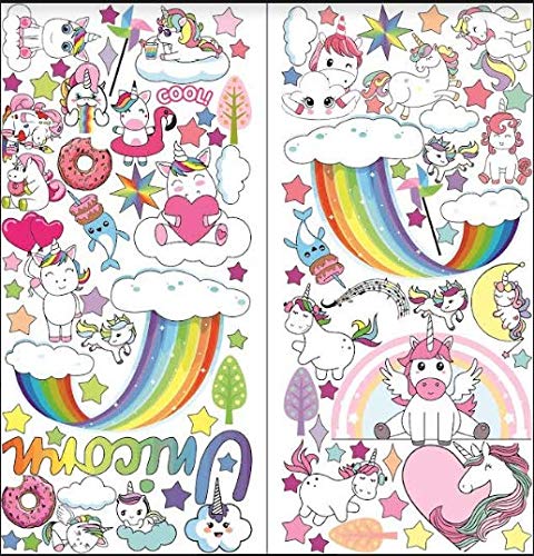 Unicorn Wall Sticker for Bedroom Boys and Girls 2 Sheets Unicorn Pattern 750 mm x 350 mm
