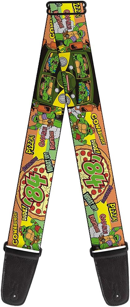 Teenage Mutant Ninja Turtles Ninja Turtles Pose14 84 Pizza Verbiage, 2 Inches Wide Guitar Strap (GS-WNT063)