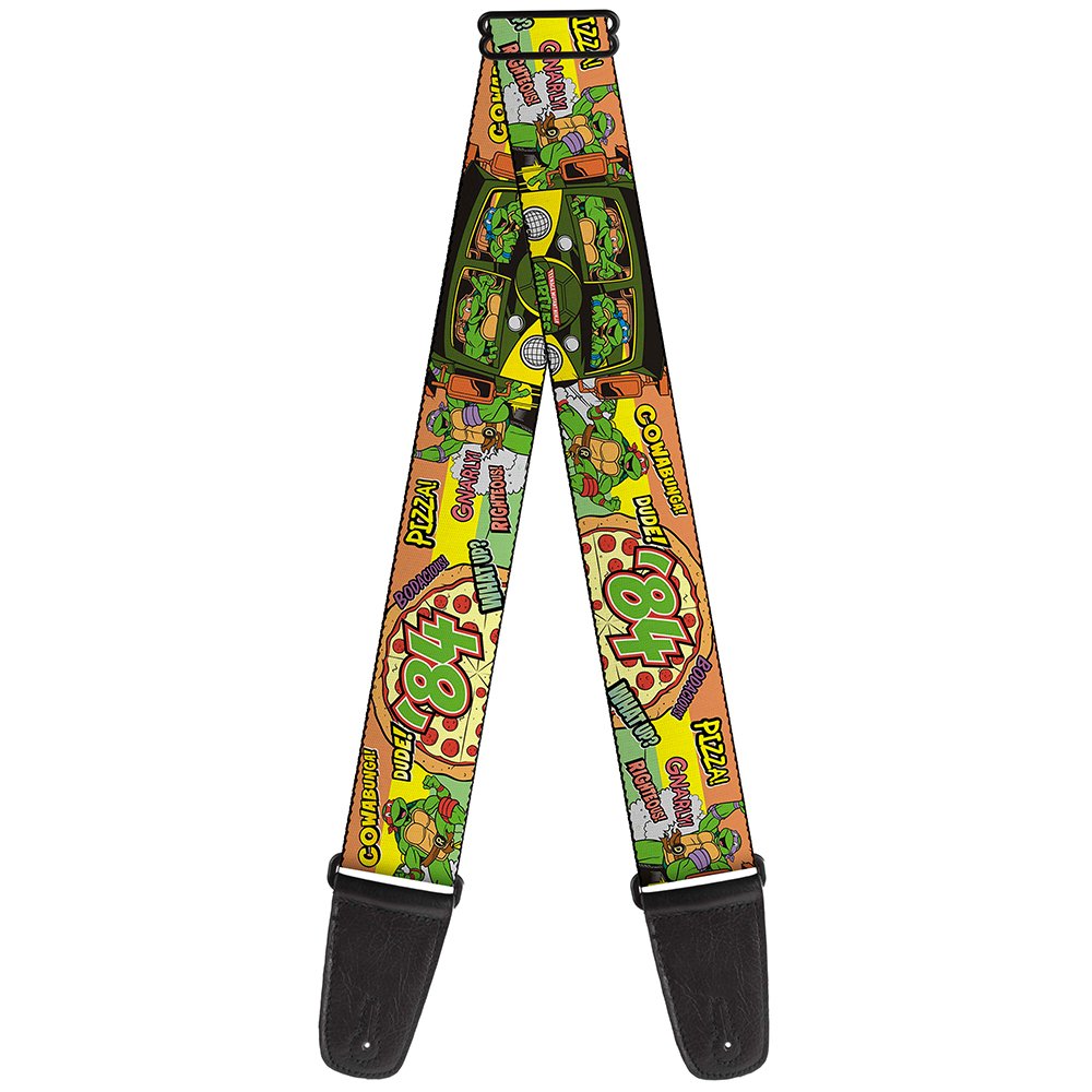 Teenage Mutant Ninja Turtles Ninja Turtles Pose14 84 Pizza Verbiage, 2 Inches Wide Guitar Strap (GS-WNT063)