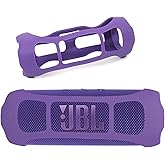 Silicone Cover Skin for Flip 7 Portable Bluetooth Speaker by Alltravel, Portable Full Protection Solution, Customized Skin with Color and Shape Matching (Purple)