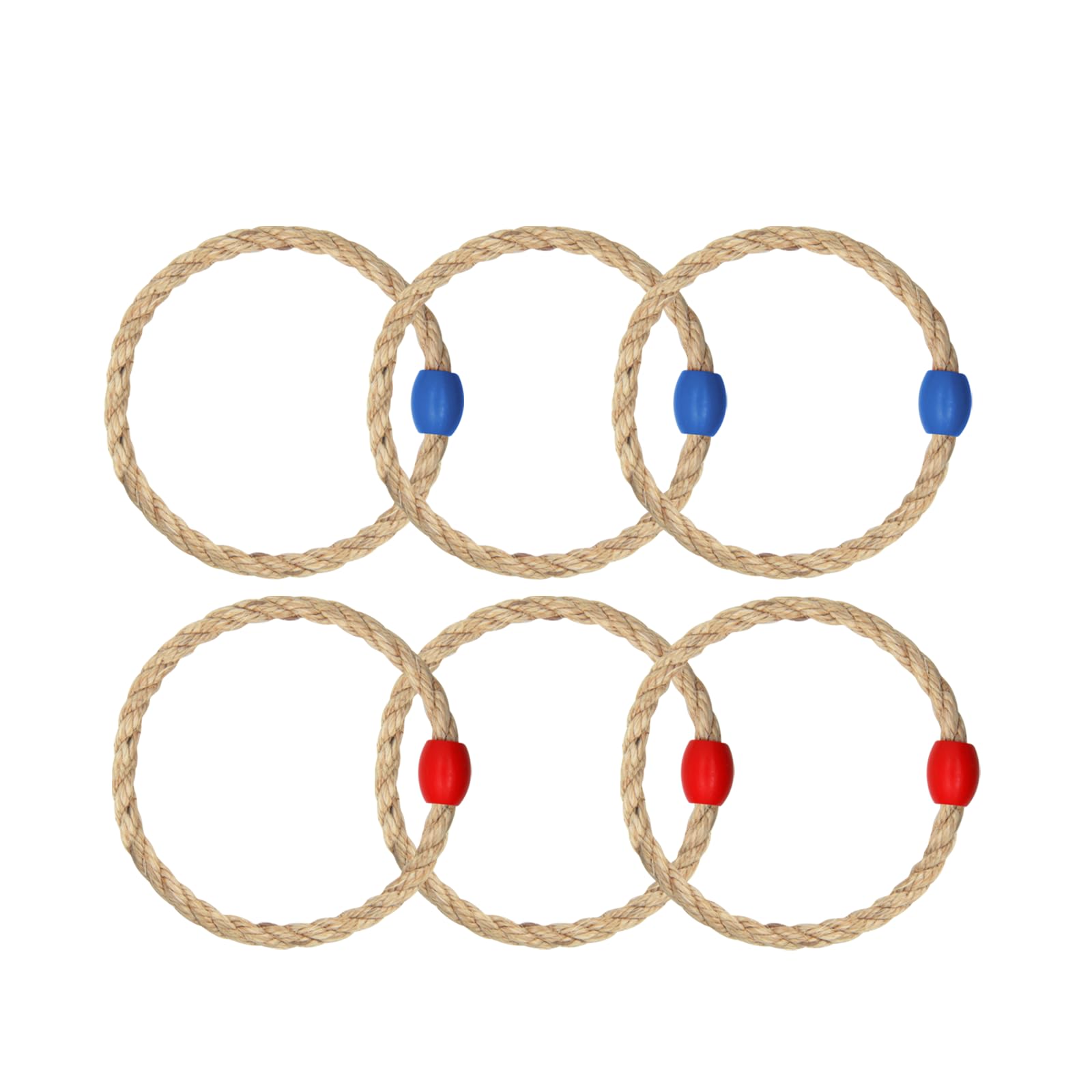 Photo 1 of DONZWIYES 6 Pack Sisal Rope Ring Toss Game Replacement Parts for Kids and Adults, Outdoor Toss Rings for Agility Practice and Speed Game,Yard Games Lawn Games for Party(Red and Blue)